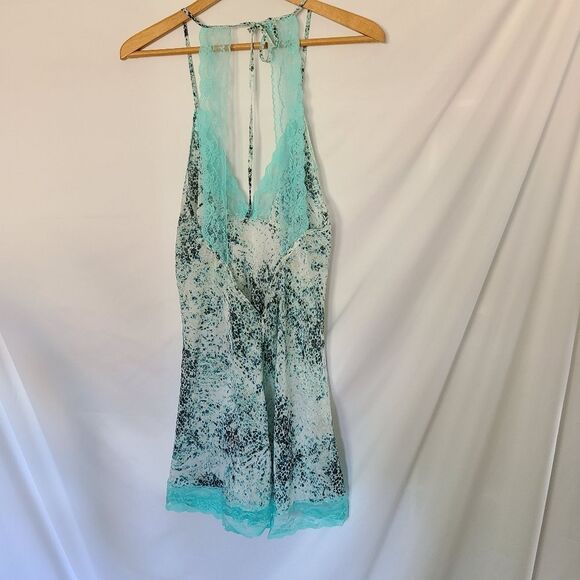 Adore Me Confetti Leopard Turquoise‎ Nightie sz L NWT - Picture 2 of 6